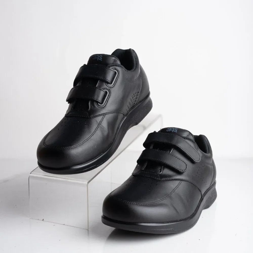 SAS Mens VTO Walking Sneakers Diabetic Black Comfort adjustable US 7 WW NWB 1610